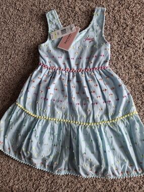 Juicy Couture Light Blue Girls' Sleeveless Tiered Dress